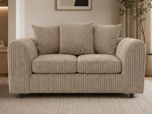 Jumbo Cord 2 Seater Fabric Scatter Back Sofa