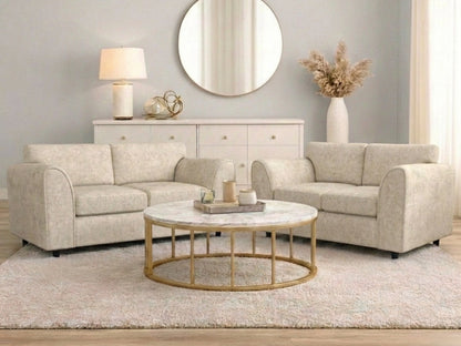 Cream fabric 2-seater sofa from Gamzo Outlet's Alaska Full Back Sofa Set, showing plush cushions and modern design.