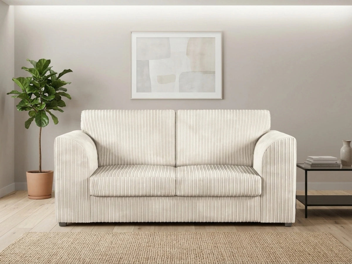 Cream jumbo cord 2 seater full back sofa by Gamzo Outlet, showcasing plush cushioning and full back support.