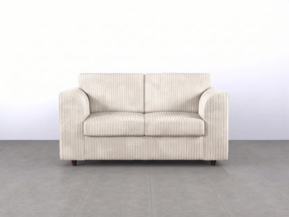 Cream Gamzo Outlet 2-seater sofa with full back and jumbo cord upholstery, showcasing plush seating and supportive design.
