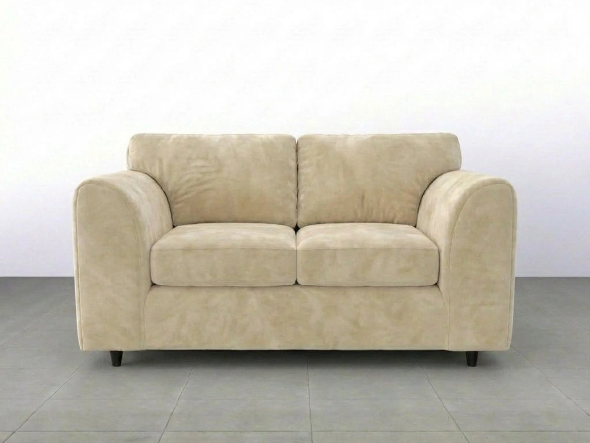 Plush Velvet Fabric Full Back Sofa Set