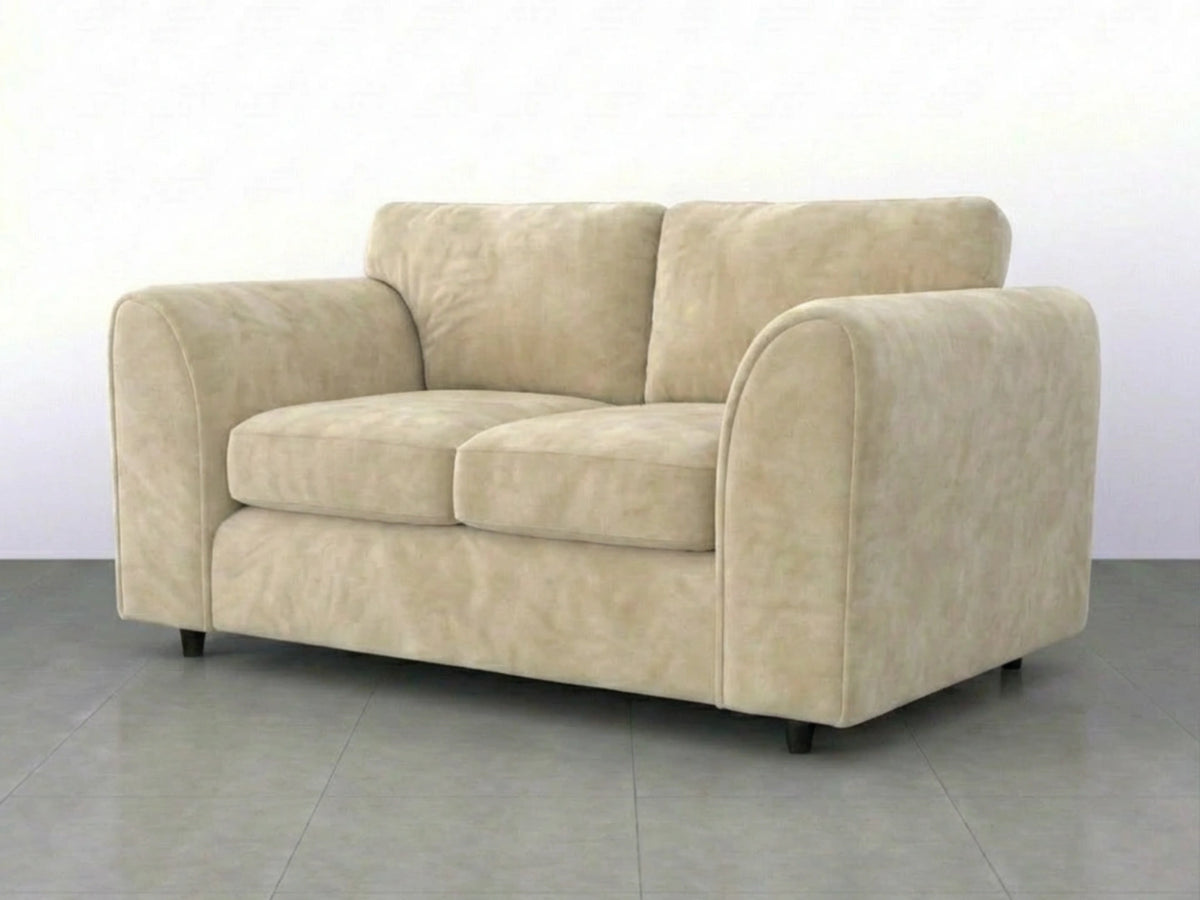 Plush Velvet Fabric Full Back Sofa Set