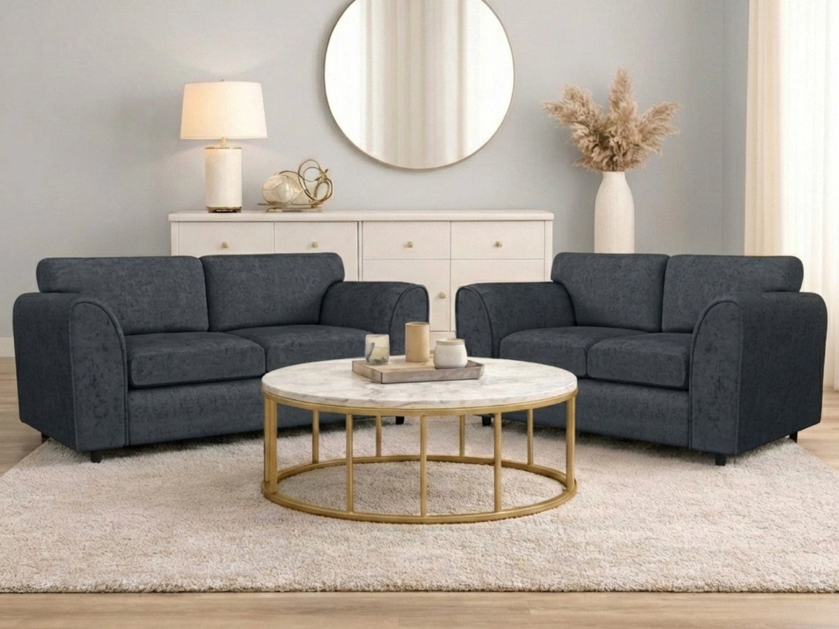 Alaska Fabric Full Back Sofa Set