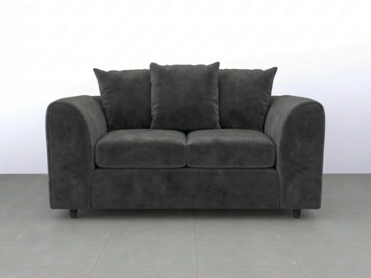 Plush Fabric Scatter Back Sofa Set