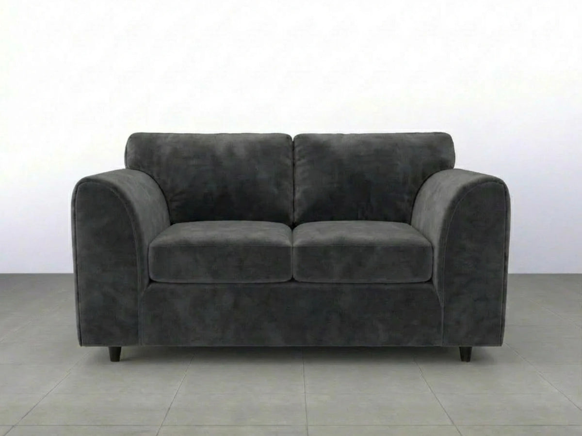 Plush Velvet Fabric Full Back Sofa Set