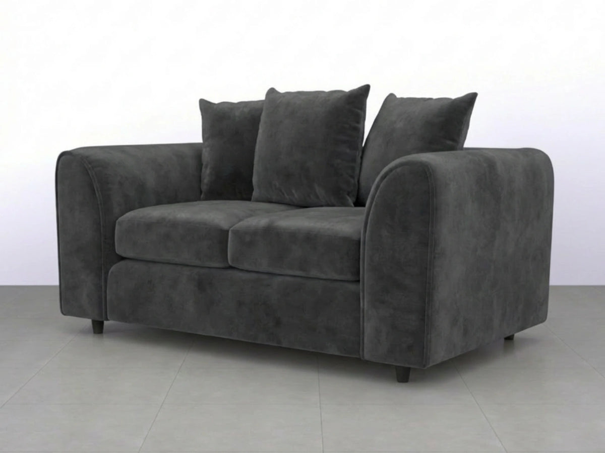 Plush Fabric Scatter Back Sofa Set