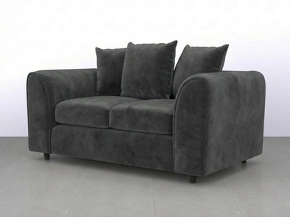 Plush Fabric Scatter Back Sofa Set