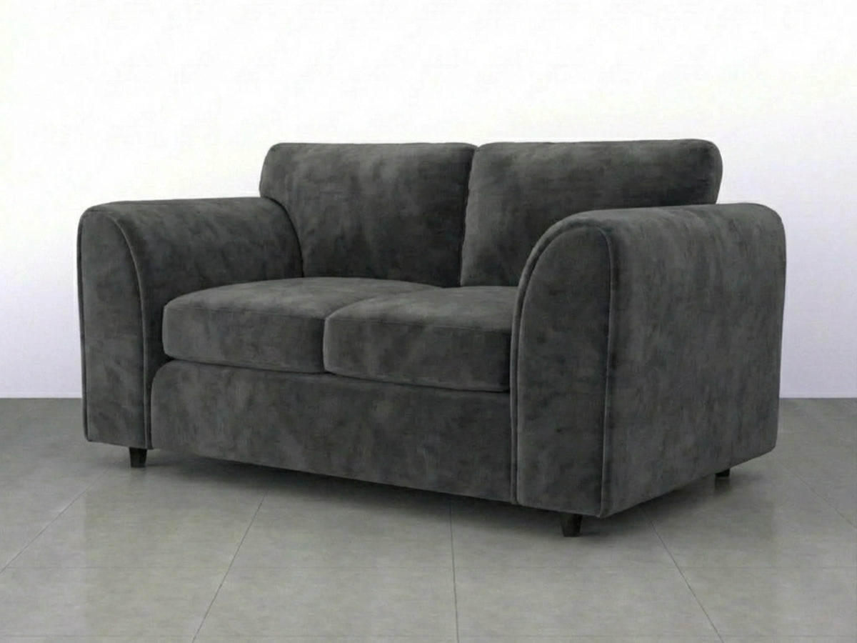 Plush Velvet Fabric Full Back Sofa Set