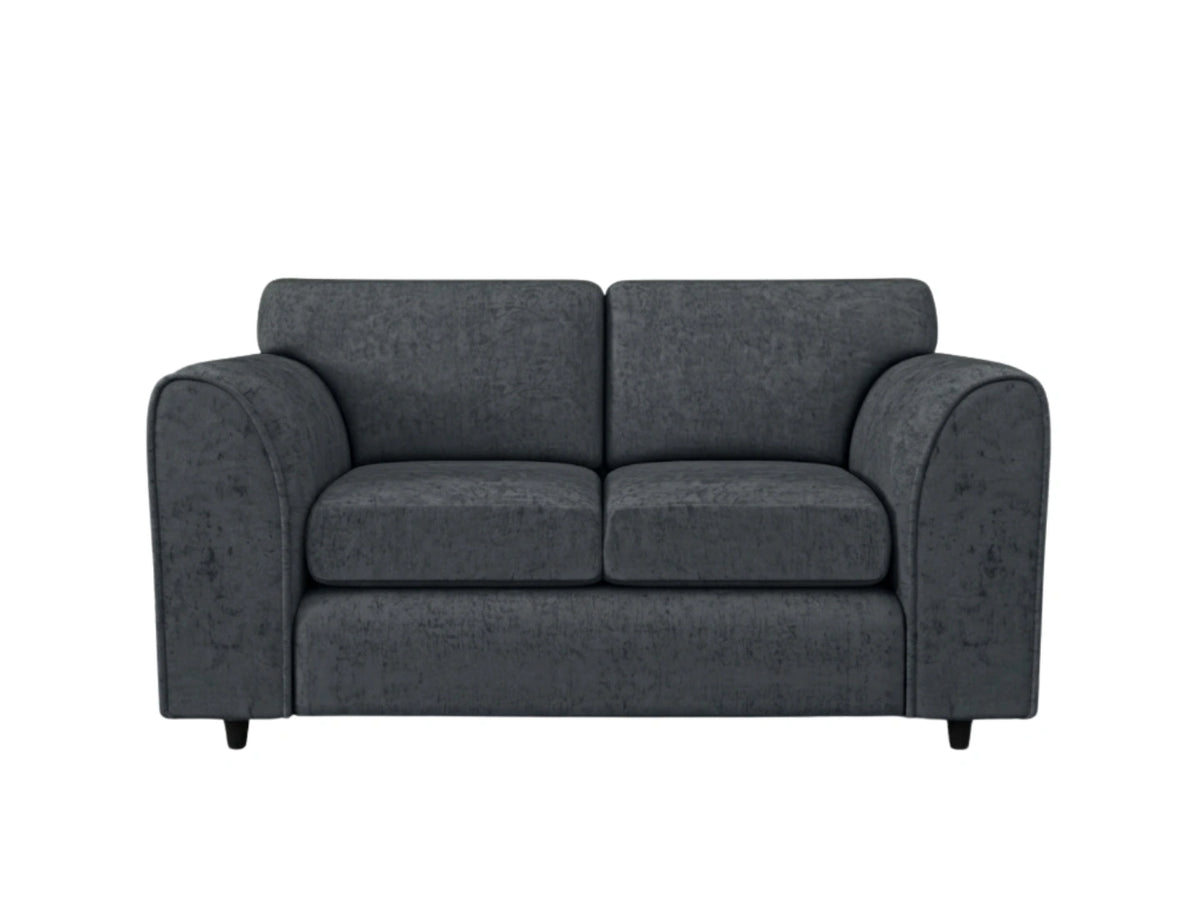 Dark grey Gamzo Outlet Alaska fabric full back 2-seater sofa set with plush cushions and modern design.