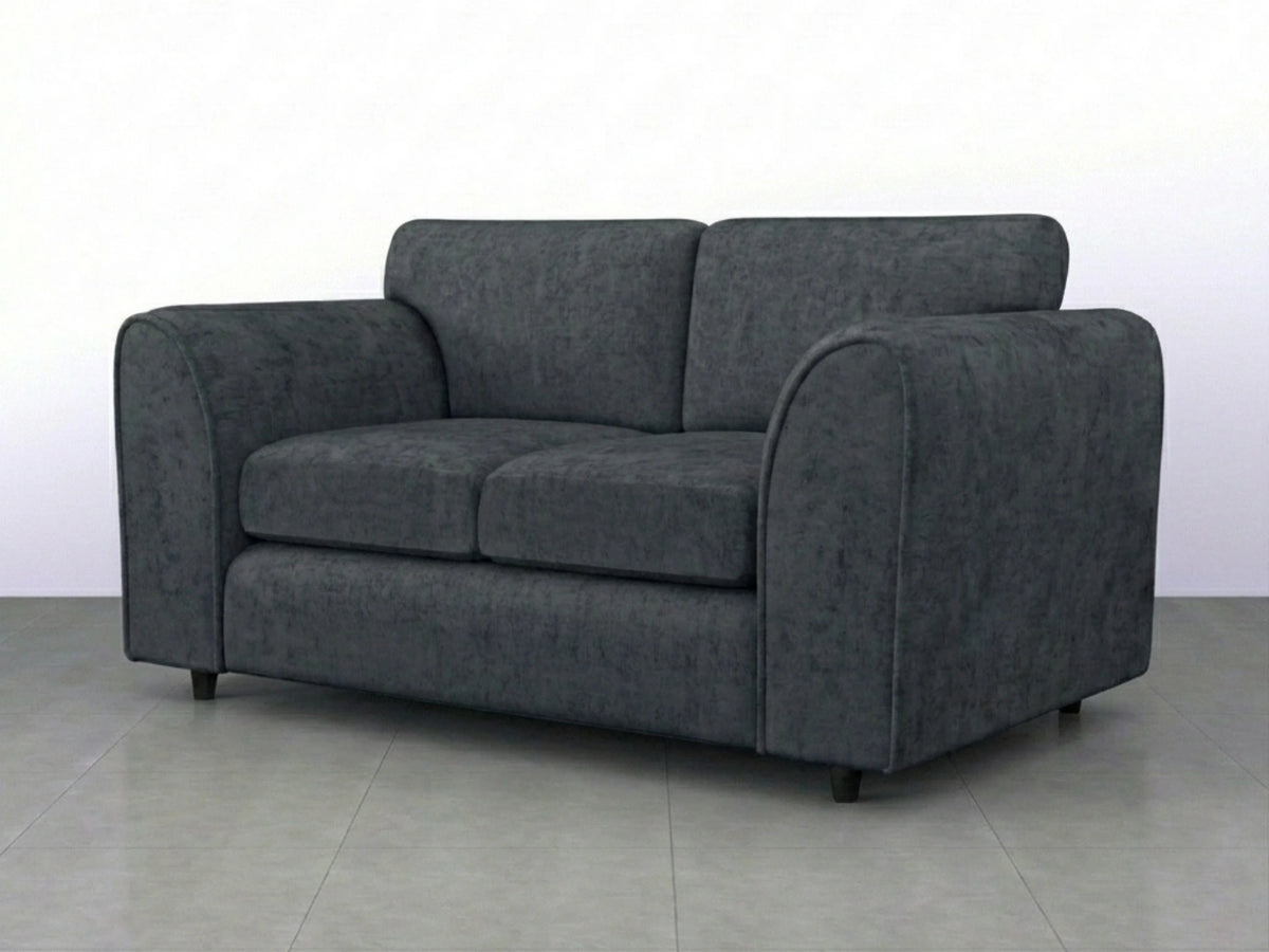 Dark grey Gamzo Outlet Alaska Fabric 2-seater sofa from the full back sofa set, showcasing plush upholstery and modern design.