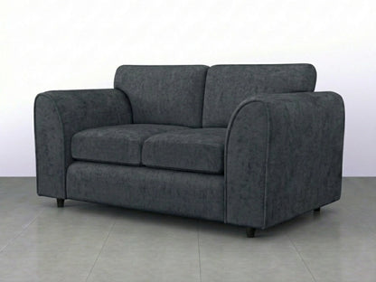 Dark grey Gamzo Outlet Alaska Fabric 2-seater sofa from the full back sofa set, showcasing plush upholstery and modern design.