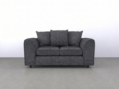 Grey Lisbon fabric scatter back 2-seater sofa from Gamzo Outlet, showcasing plush cushions and modern design.
