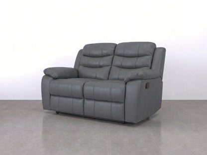 Grey Model R 2 Seater Recliner Sofa by Gamzo Outlet, showcasing plush fabric and comfortable reclining seats.