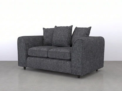 Grey 2-seater fabric scatter back sofa from Gamzo Outlet's Lisbon fabric sofa set, showing plush cushions and modern design.