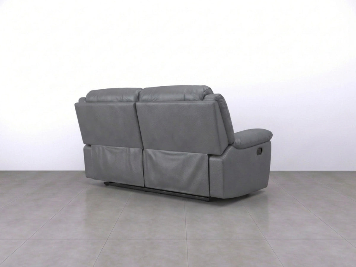 Grey Gamzo Outlet Model R 2 Seater Recliner Sofa with plush cushions and reclining feature, perfect for modern living rooms.