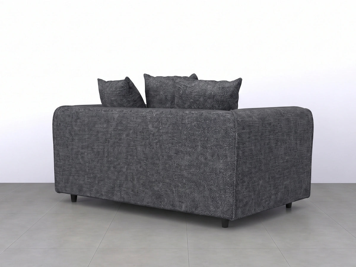 Gray fabric 2-seater scatter back sofa from Gamzo Outlet's Lisbon sofa set, showing plush cushions and modern design.