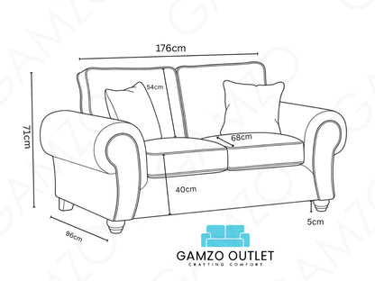 Wilcot Fabric Full Back Sofa Set