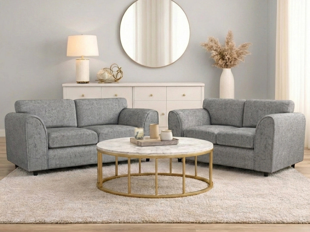 Alaska Fabric Full Back Sofa Set