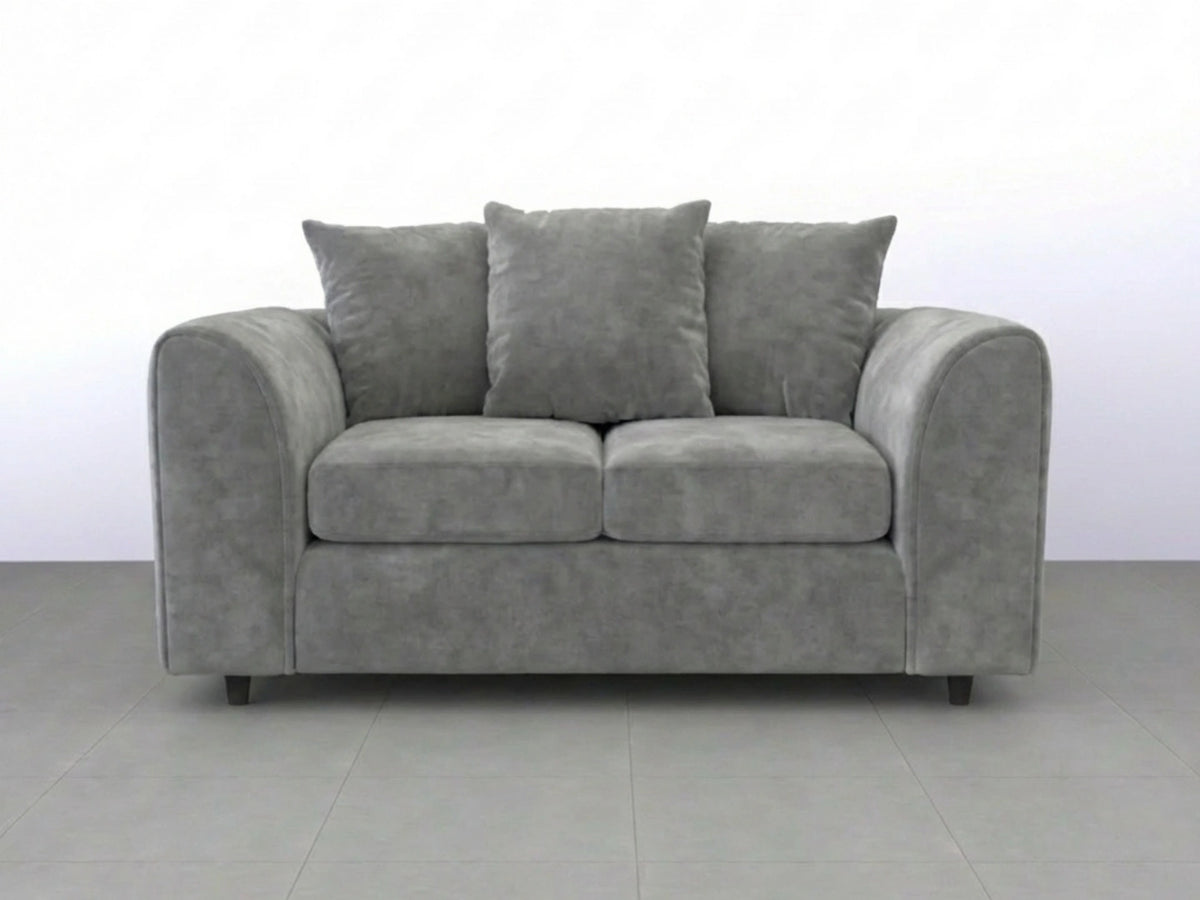 Plush Fabric Scatter Back Sofa Set