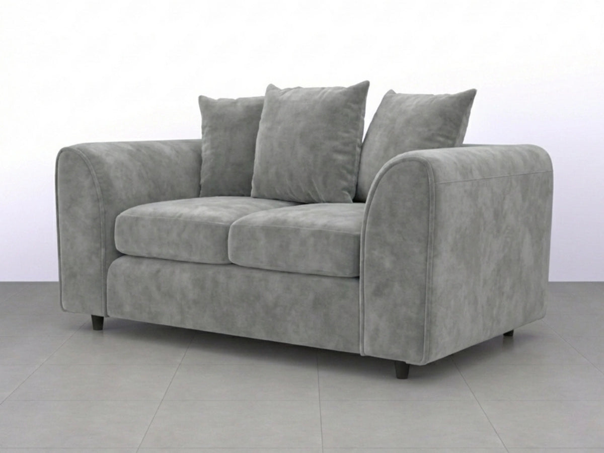 Plush Fabric Scatter Back Sofa Set