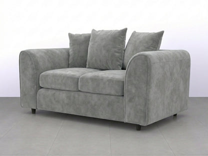 Plush Fabric Scatter Back Sofa Set