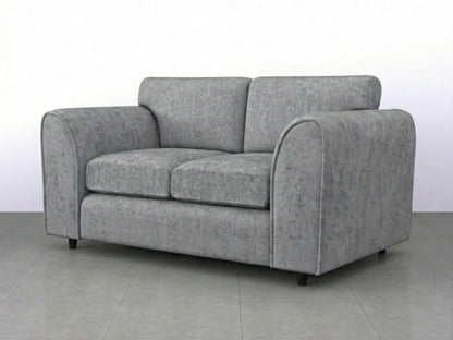 Light grey 2-seater Gamzo Outlet Alaska Fabric Full Back Sofa Set with cushioned back and armrests, modern living room furniture.