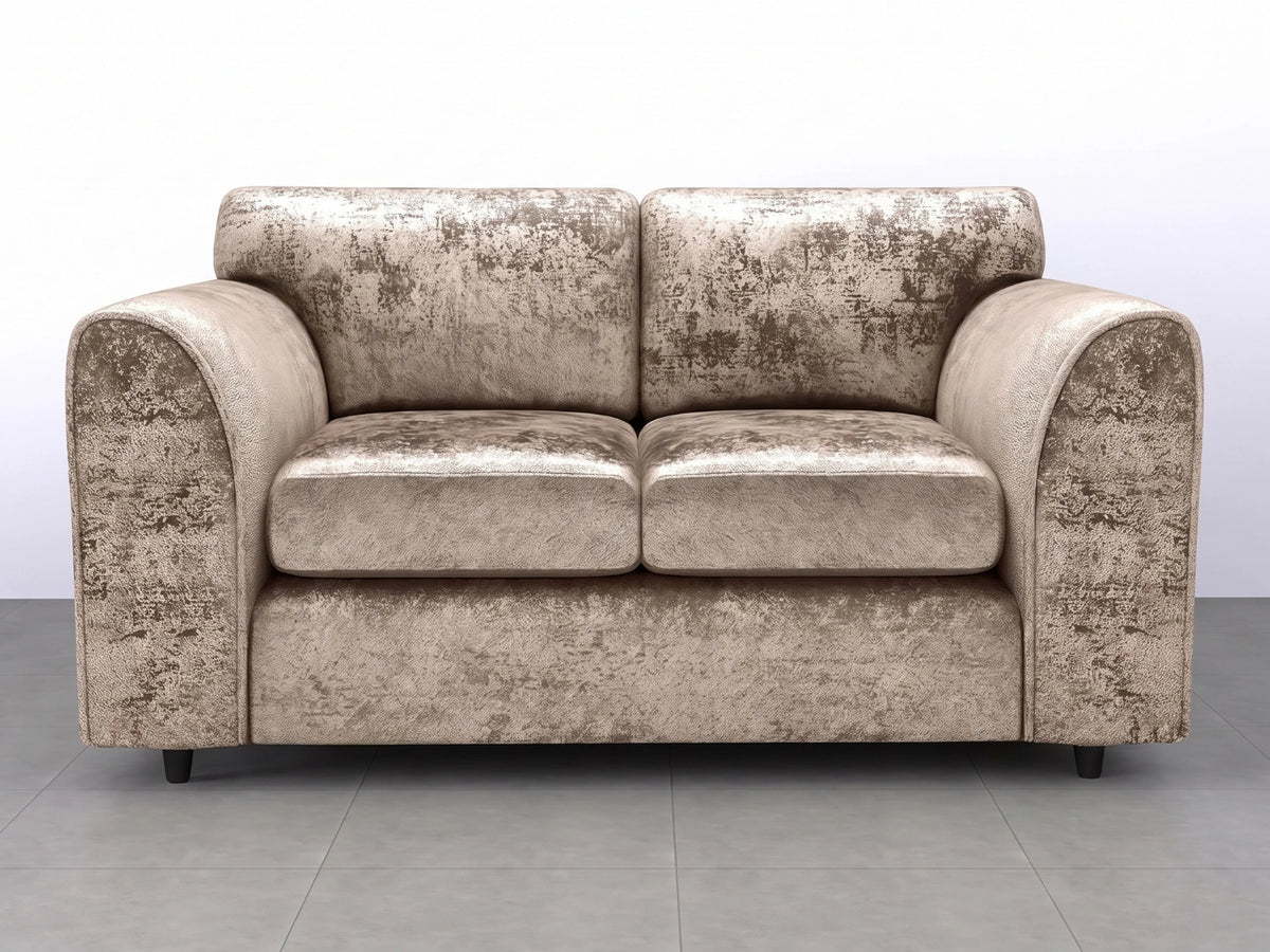 Crushed Velvet 2 Seater Full Back Sofa