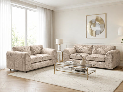 Crushed Velvet 2 Seater Full Back Sofa