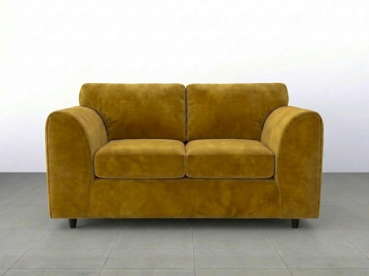 Plush Velvet Fabric Full Back Sofa Set