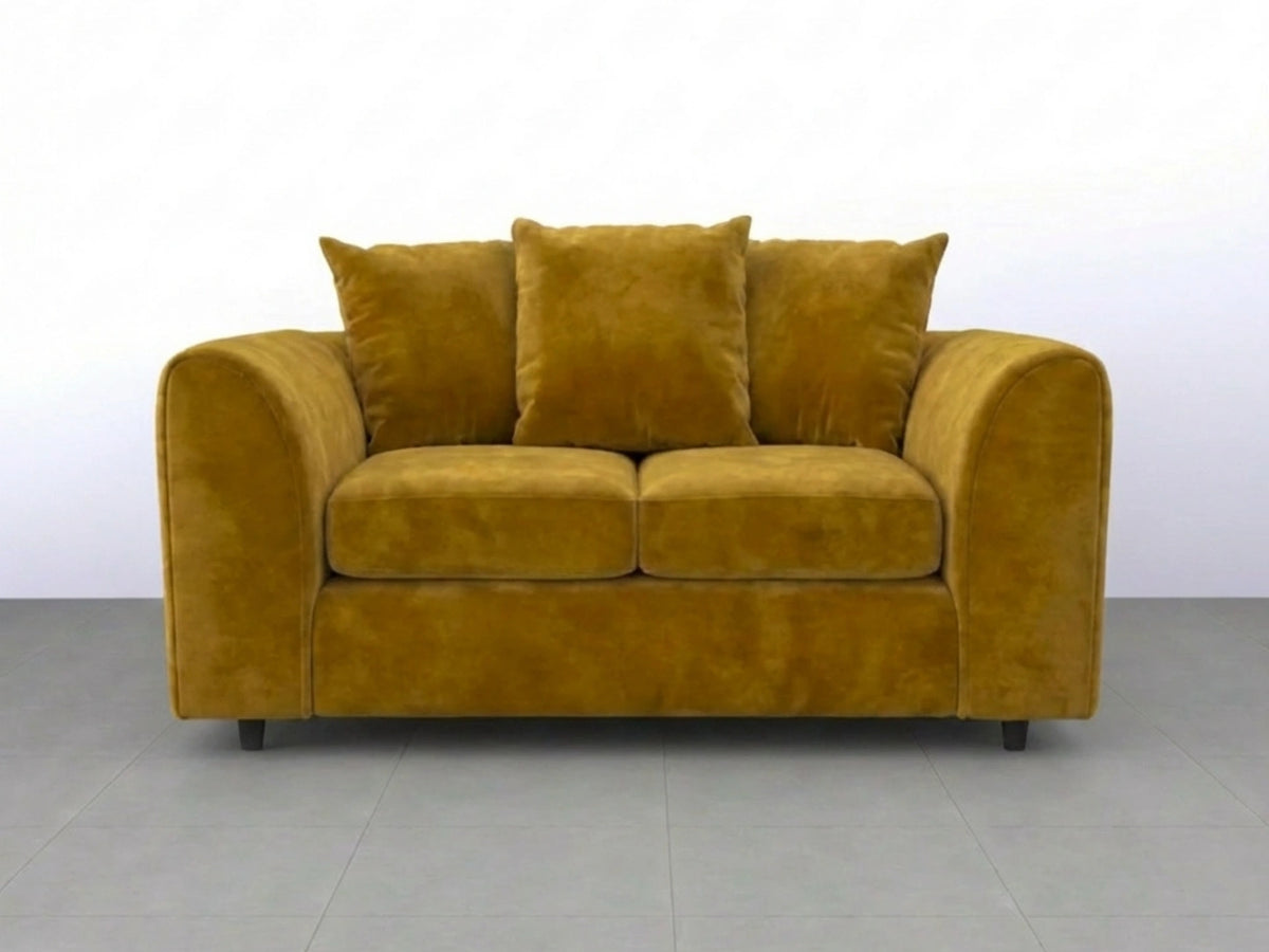 Plush Fabric Scatter Back Sofa Set