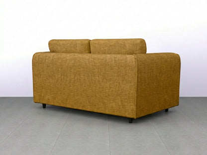 Mustard Gamzo Outlet Alaska fabric 2-seater sofa with full back design, showcasing plush upholstery and modern style.