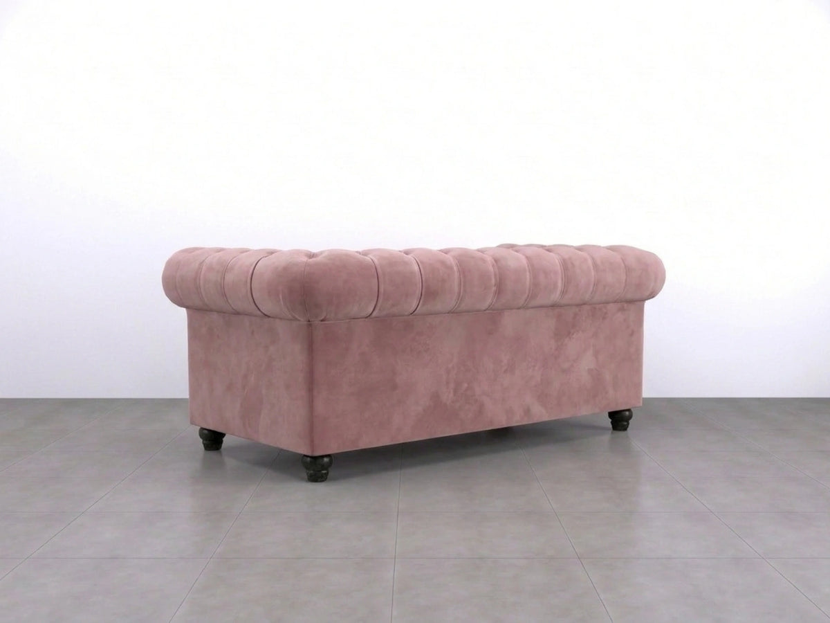 Pink plush velvet fabric 2-seater sofa from Gamzo Outlet, showcasing a stylish and comfortable modern sofa design.
