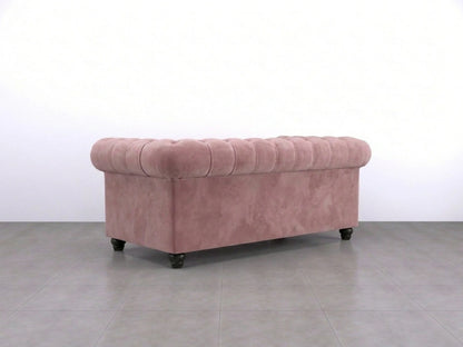 Pink plush velvet fabric 2-seater sofa from Gamzo Outlet, showcasing a stylish and comfortable modern sofa design.