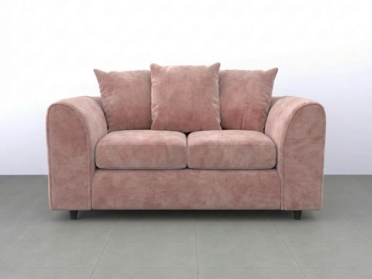 Plush Fabric Scatter Back Sofa Set