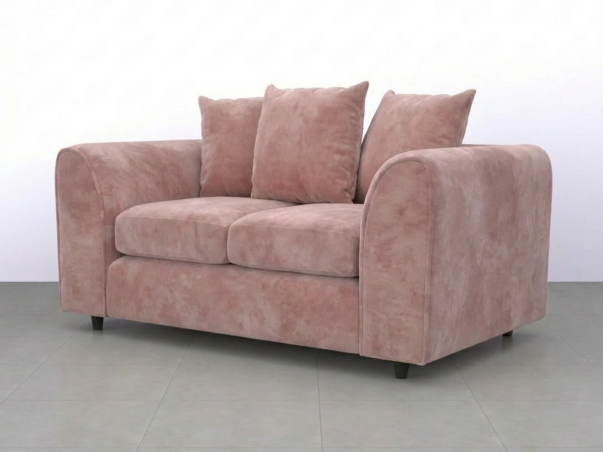 Plush Fabric Scatter Back Sofa Set