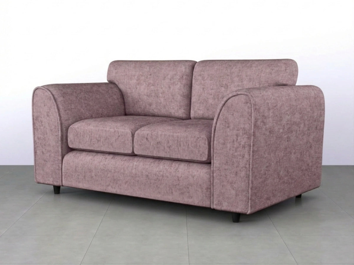 Pink 2-seater fabric sofa from Gamzo Outlet's Alaska Full Back Sofa Set, featuring plush cushions and a modern design.