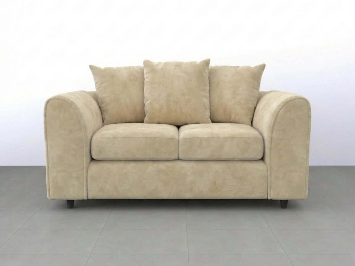 Plush Fabric Scatter Back Sofa Set