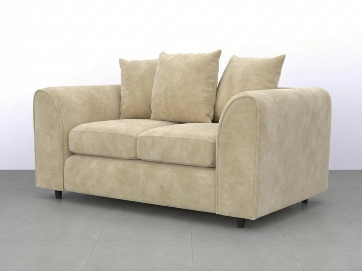 Plush Fabric Scatter Back Sofa Set