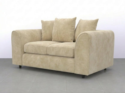 Plush Fabric Scatter Back Sofa Set