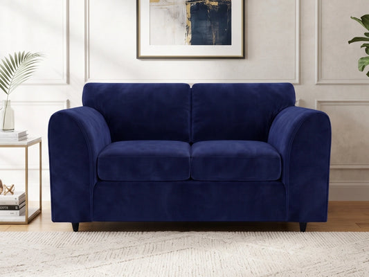 Plush Velvet Fabric 2 Seater Full Back Sofa