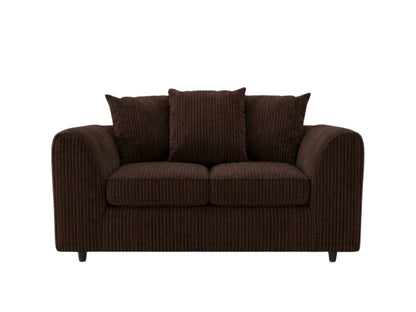 Chocolate brown Gamzo Outlet 2-seater sofa with jumbo cord fabric and scatter back design, ideal for modern living rooms.