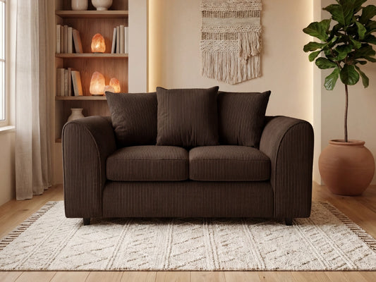 Jumbo Cord 2 Seater Fabric Scatter Back Sofa