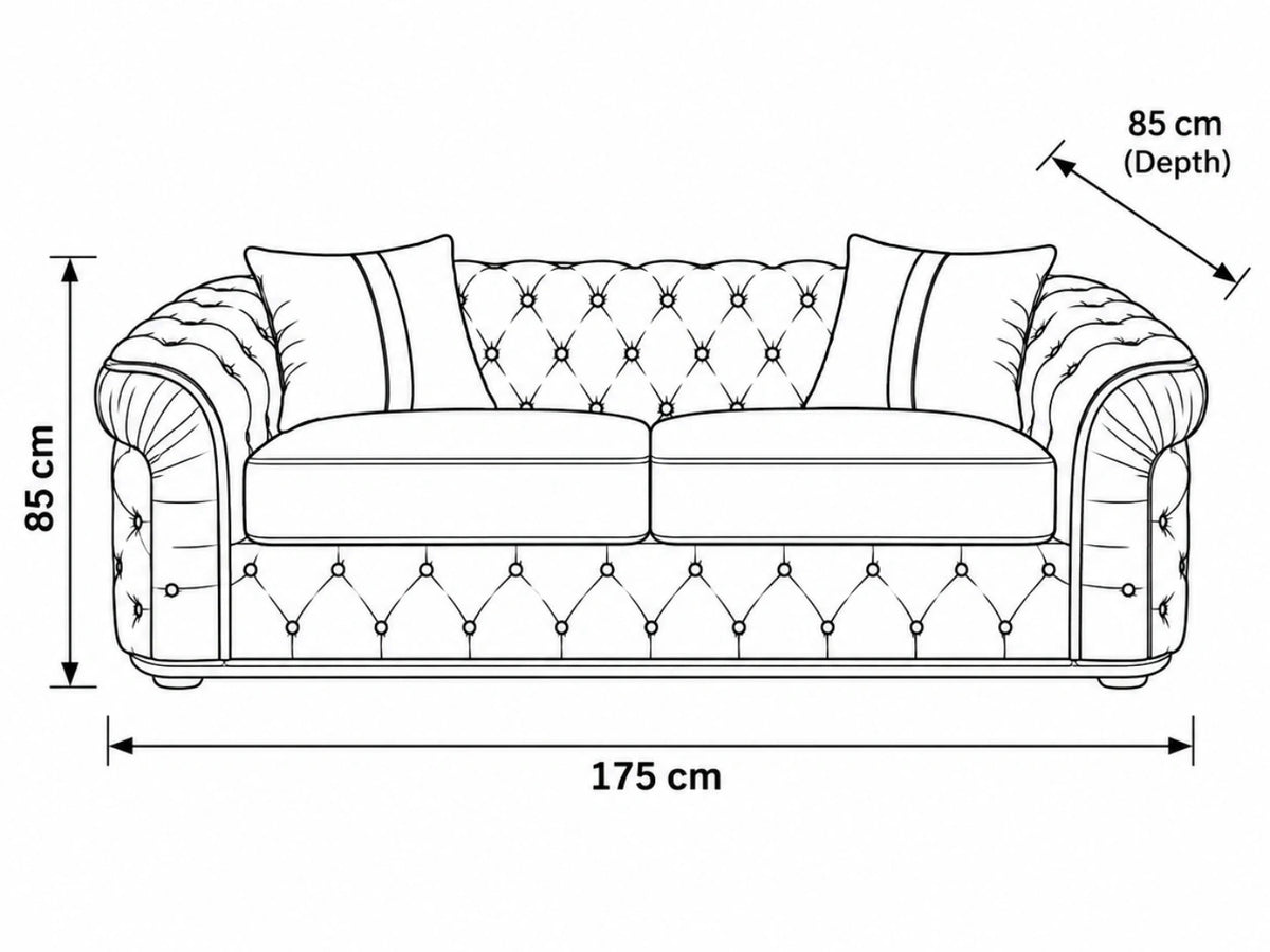 Midnight blue Chesterfield sofa set from Gamzo Outlet featuring a stylish 2-seater with tufted upholstery and rolled arms.