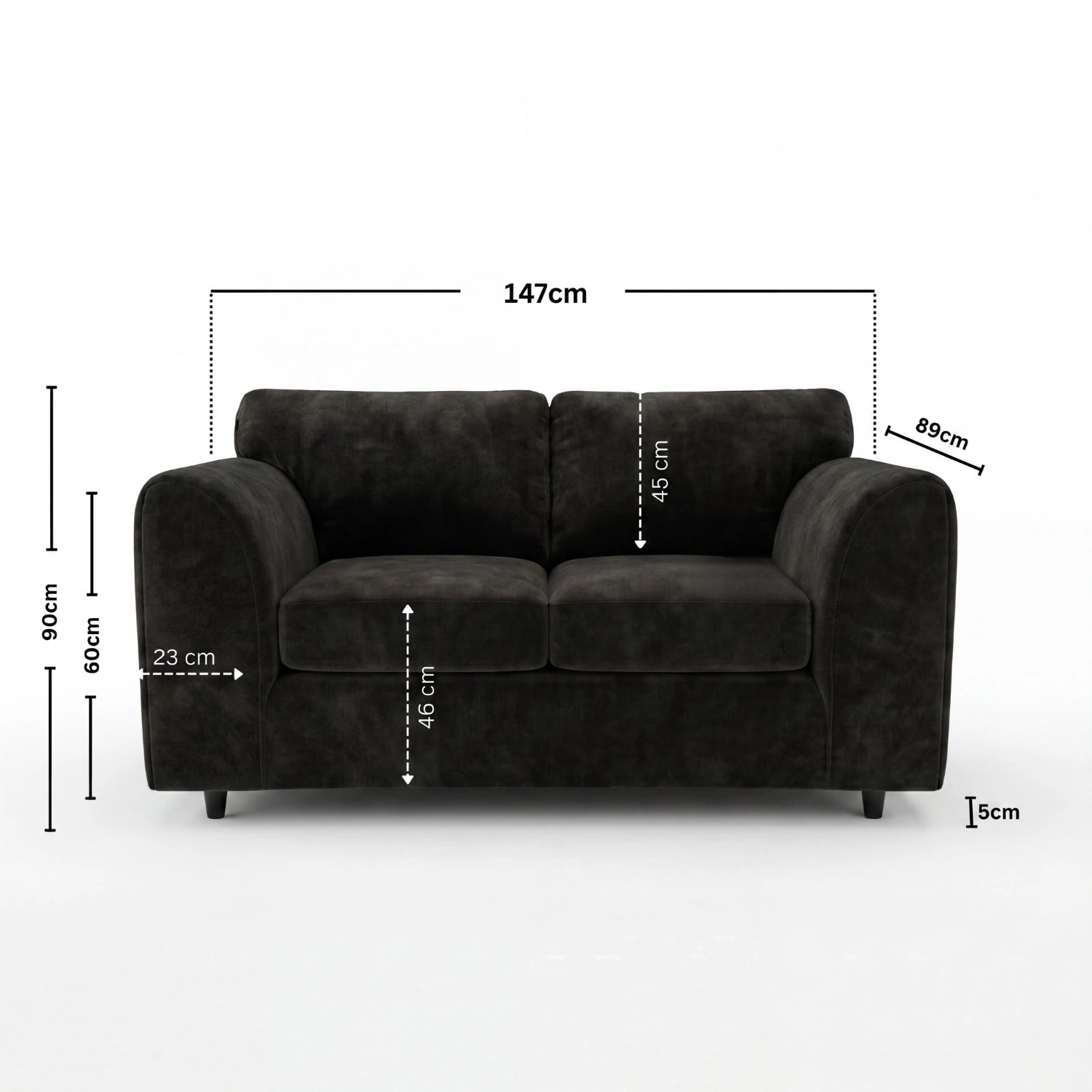 2 seater Black