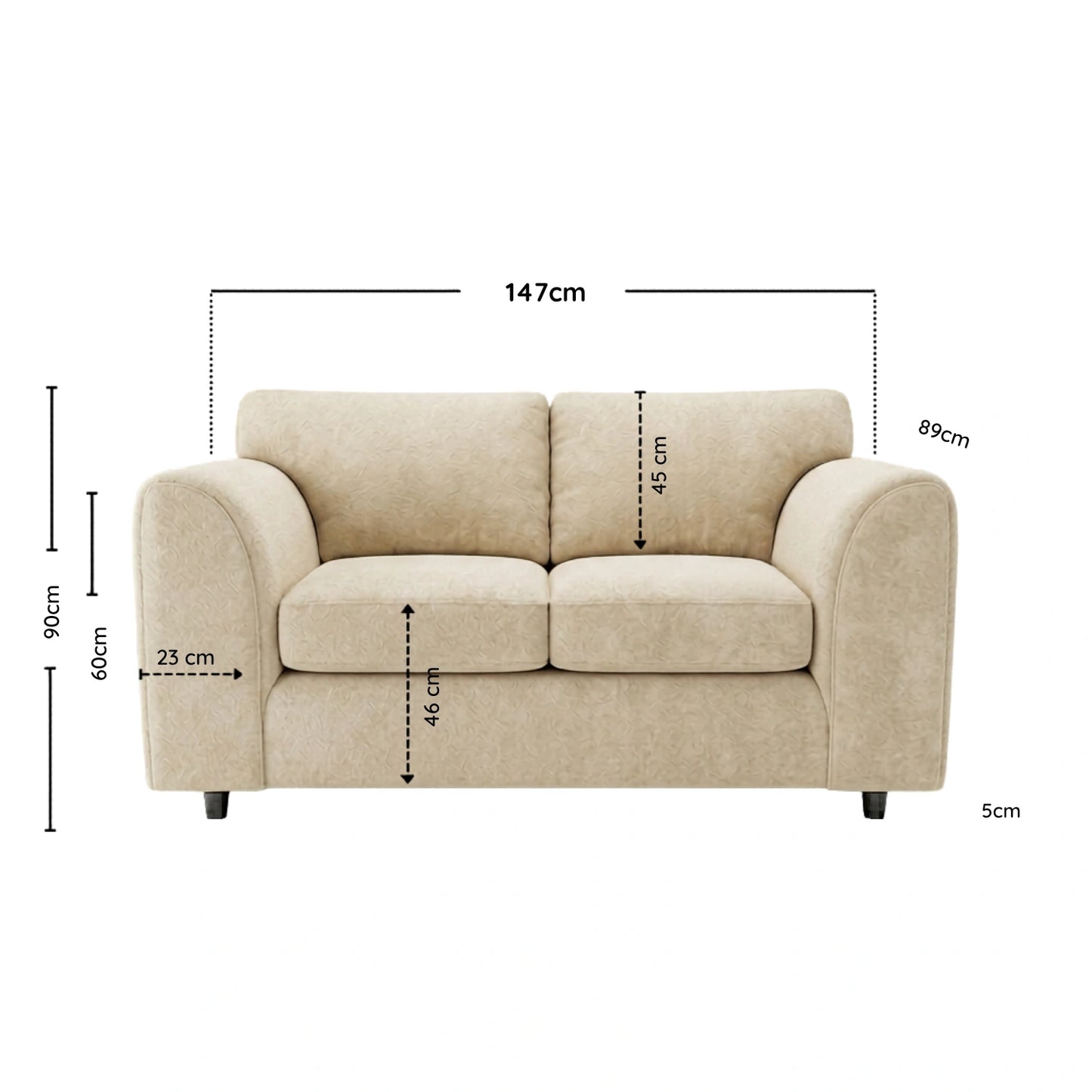 2 seater Cream
