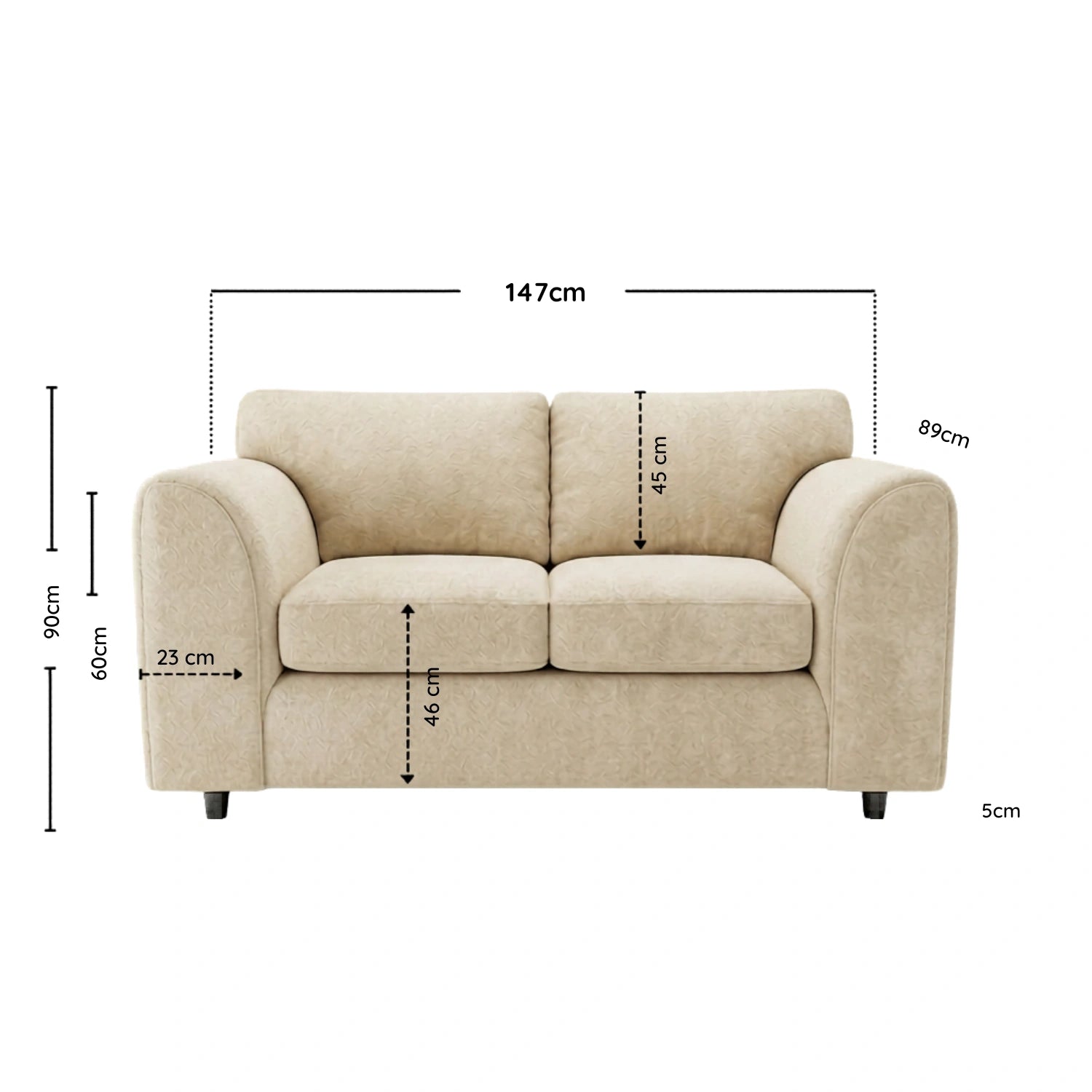 2 seater Cream