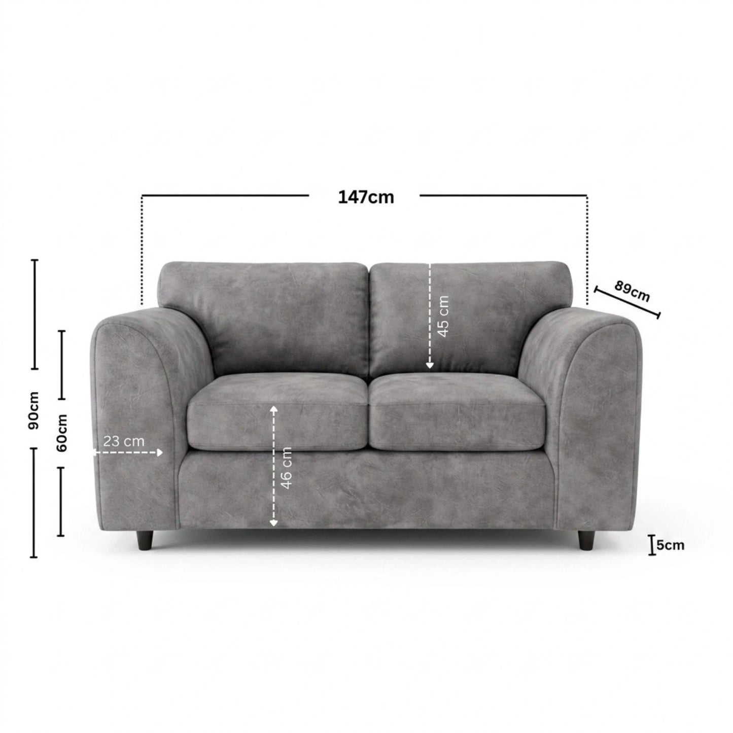 2 seater Light Grey