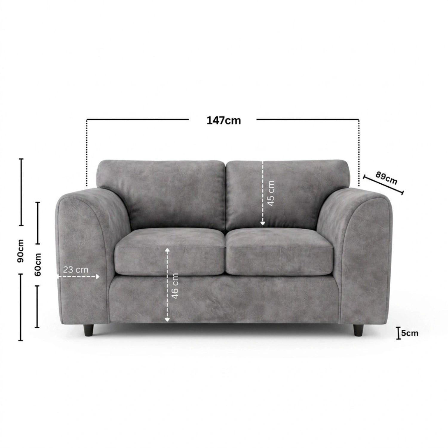 2 seater Light Grey