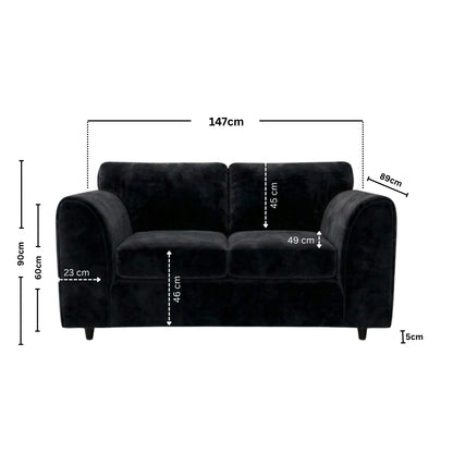 2 seater Black