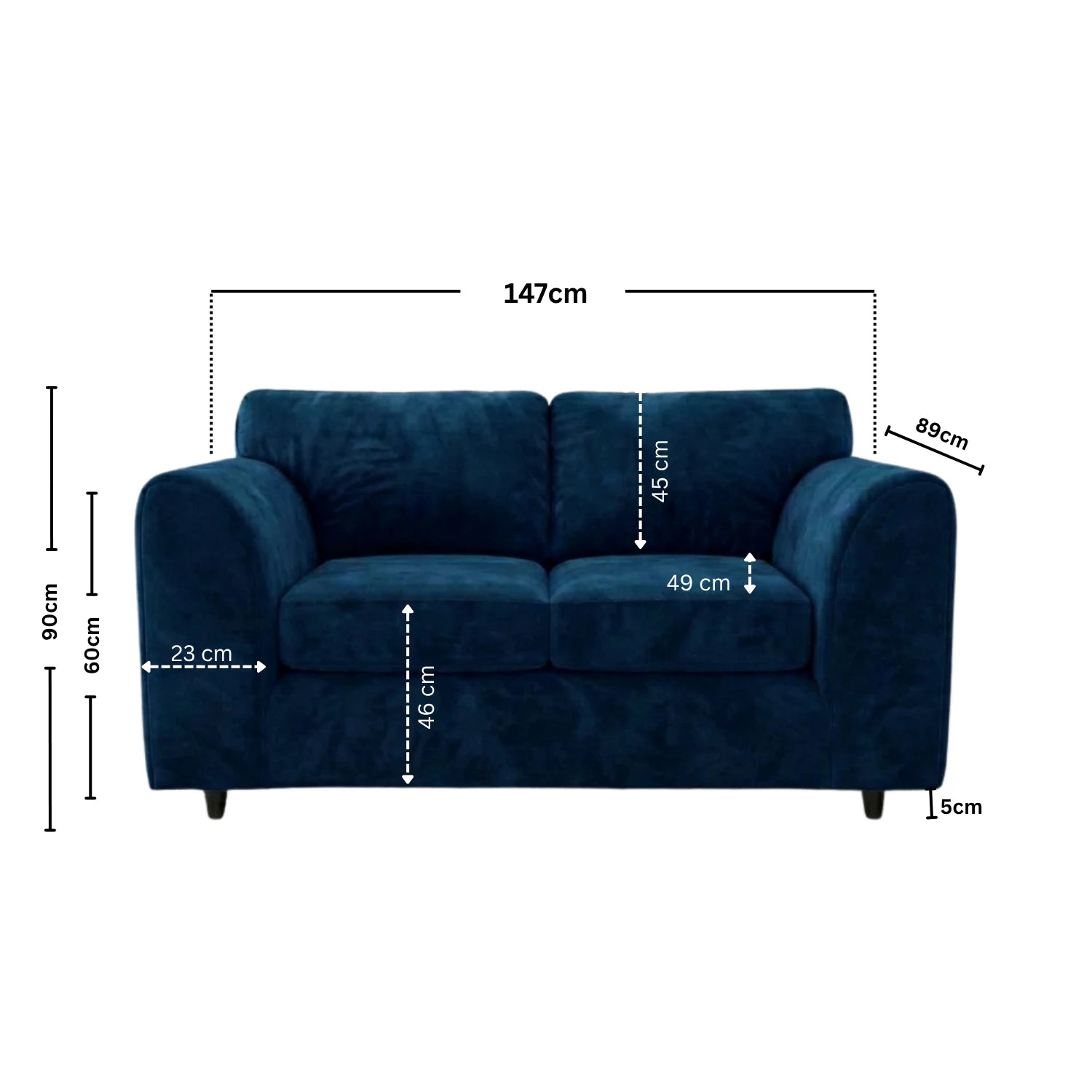 2 seater Midnight Blue